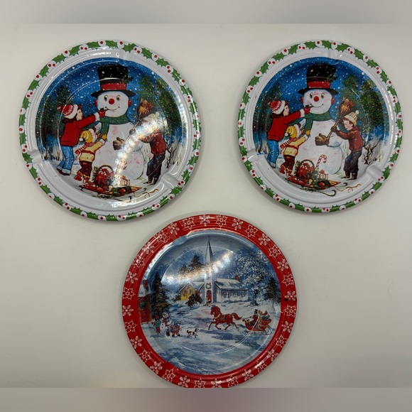 Amglo Other - Vtg Christmas Ashtrays Santa Claus Candles Tree Snowman New No Box Gifts Crafts